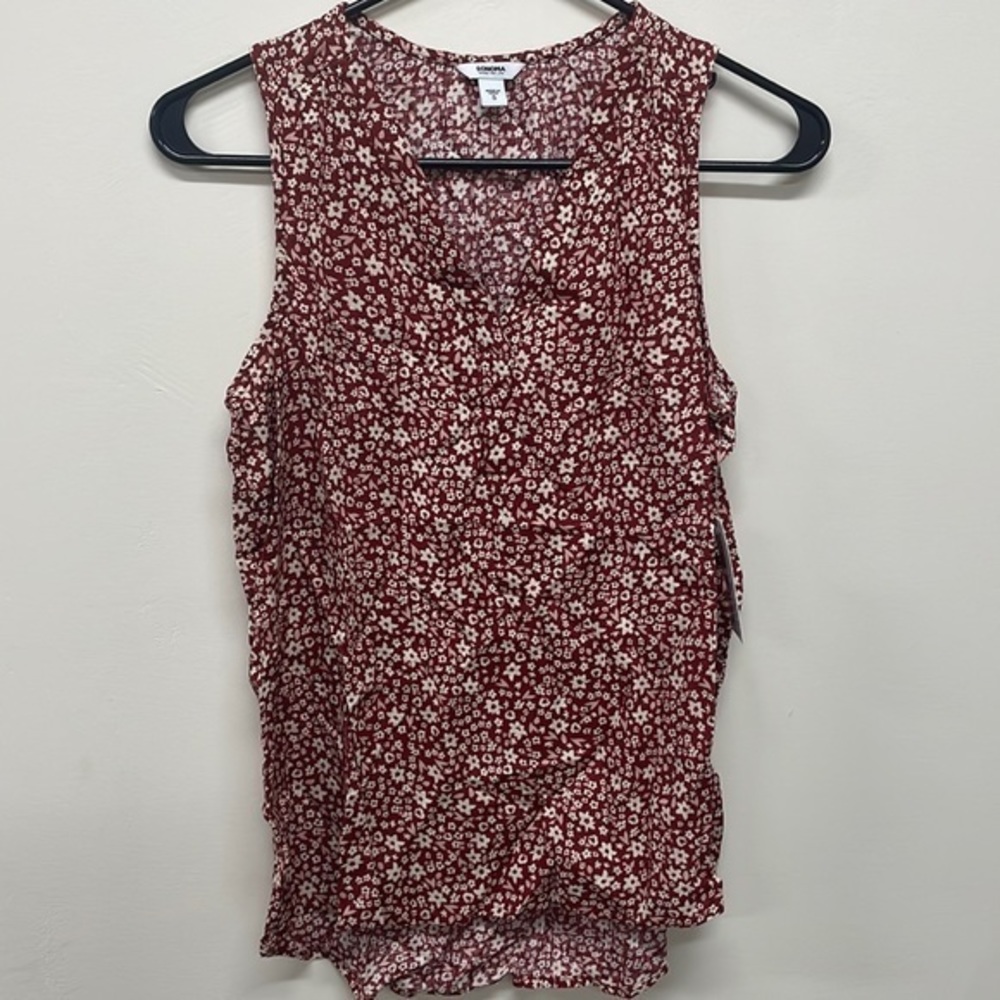 Red & white floral Sonoma tank size‎ small